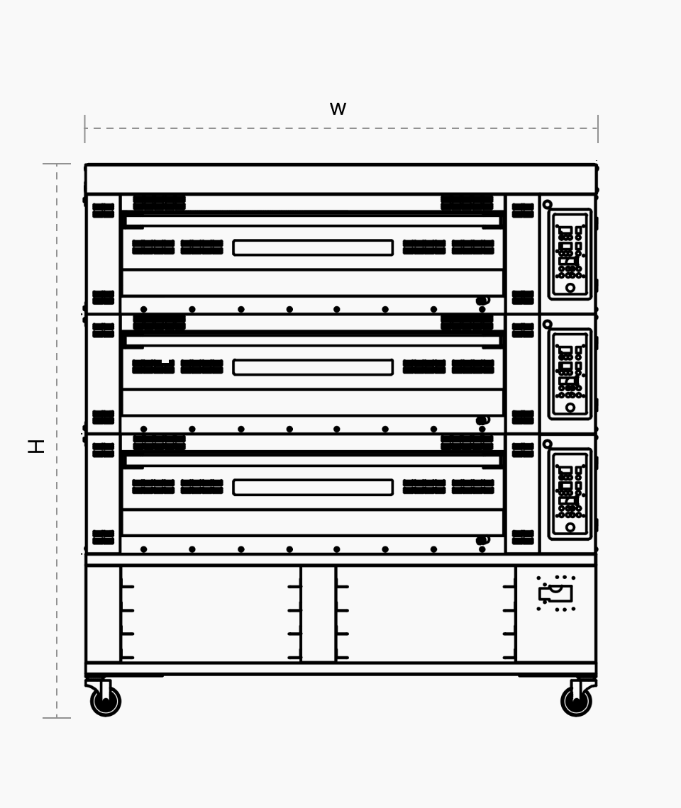 Convergence Oven 4 trays 3 tiers floor plan images